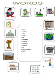 English worksheet: words