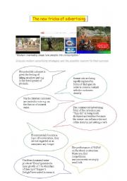 English Worksheet: The new tricks of advertising