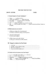 English Worksheet: written test