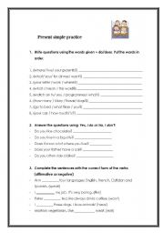 English Worksheet: Present simple practice