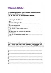 English worksheet: PRESENT SIMPLE (easy exercises)