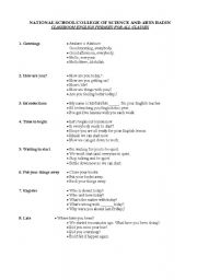 English Worksheet:  Class room phrases