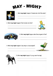 English Worksheet: may might