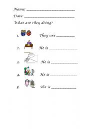 English worksheet: ACTIONS IN THE HOUSE