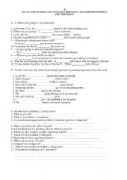 English worksheet: 9.class first exam in Turkish State High School