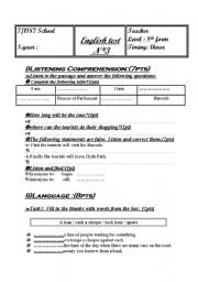 English Worksheet: an English test