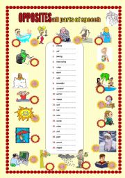 English Worksheet: 2 pages/4 exercises Beautiful/ugly, rich/poor, winter/summer, relax/work etc.
