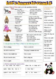 English Worksheet: Grammar  and vocabulary practice for beginners - 2 pages-10 exercises