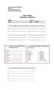 English Worksheet: test (superlative)