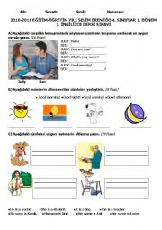 English Worksheet: 4th Grade Exam-Exercises