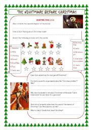 English Worksheet: the nightmare before christmas (chapter 2)