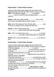 English Worksheet: present perfect and present perfect continuous
