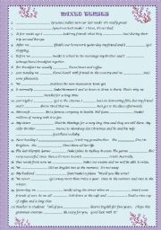 English Worksheet: MIXED TENSES 4