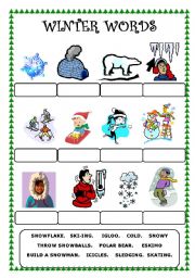 English Worksheet: Winter words