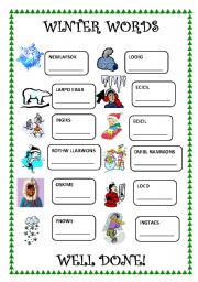 English Worksheet: Winter words (2)