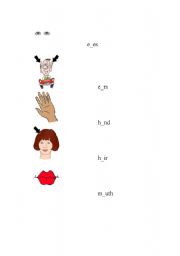 English Worksheet: Body Parts