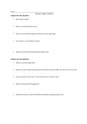 English Worksheet: Outsiders Chapter 1-4 Questions
