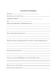 English worksheet: Interview process