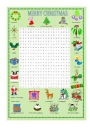 English Worksheet: Christmas wordsearch