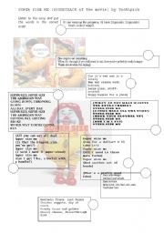 English worksheet: super size me song with key