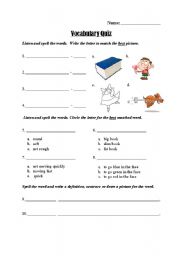 English Worksheet: adjectives