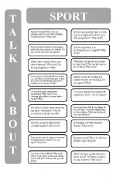 Sport - 18 conversation cards (editable)