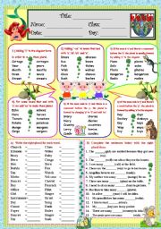 English Worksheet: Plural Nouns (*B&W included*)