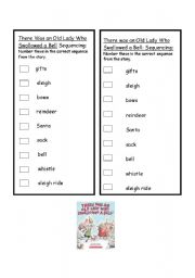 English Worksheet: There was an Old Lady who Swallowed a Fly after reading worksheet