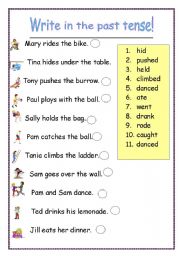 English Worksheet: Write in the past tense