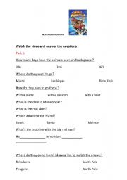 English Worksheet: merry madagascar activity