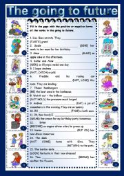 English Worksheet: The going to future