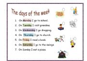 English Worksheet: The days of the week