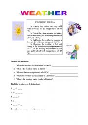 English worksheet: WEATHER_READING