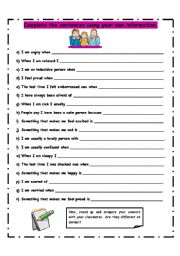 English Worksheet: Feelings