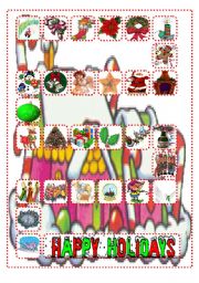 English Worksheet: CHRISTMAS BOARD GAME