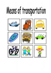 English Worksheet: Read and Match (Means of transportation