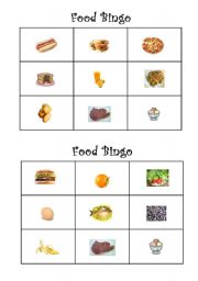 English Worksheet: Food Bingo