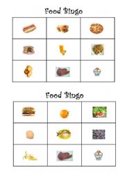 English worksheet: Food Bingo