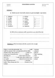 English Worksheet: consolidation activities