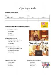 English Worksheet: DVD Worksheet - Youve got mail