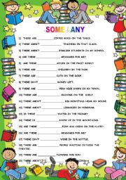 English Worksheet: SOME / ANY