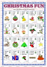 English Worksheet: CHRISTMAS FUN: MULTIPLE CHOICE