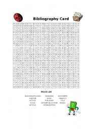 English worksheet: bibliography Card puzzle