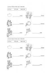 English worksheet: A/An/They are