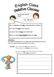 English worksheet: Relative Clauses in Action