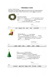 English Worksheet: Christmas Cards