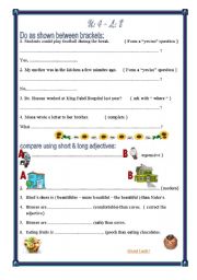 English worksheet: Revision for making Questions & comparing