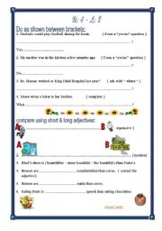 English Worksheet: Revision for making Questions & comparing