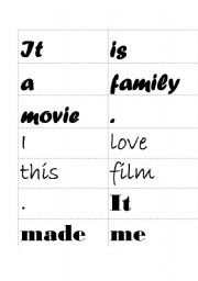 English Worksheet: Free Willy Cut Up Activity - About the Movie