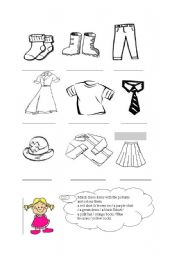 English worksheet: clothes and colours